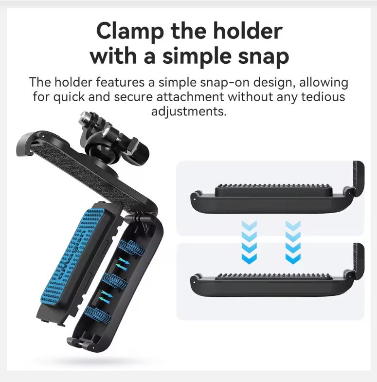 AMAGISN Backpack Clip 360 Rotation Gimbal Strap Clamp Holder Mount For Insta360 X4 Ace Pro GoPro Hero 13 12 11 10 9 Accessories