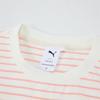 Puma Navy Pack Striped Design Vintage Casual Round Neck Short Sleeve T-Shirt Women Tops Peach-Pink 627732-55