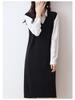 Women's 100% Wool V-Neck Sleeveless Knitted Vest Dress - Long Cardigan Style