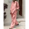 JPNTKY Women's Fashion Casual Long Sleeve POLO Neck Pants Suits