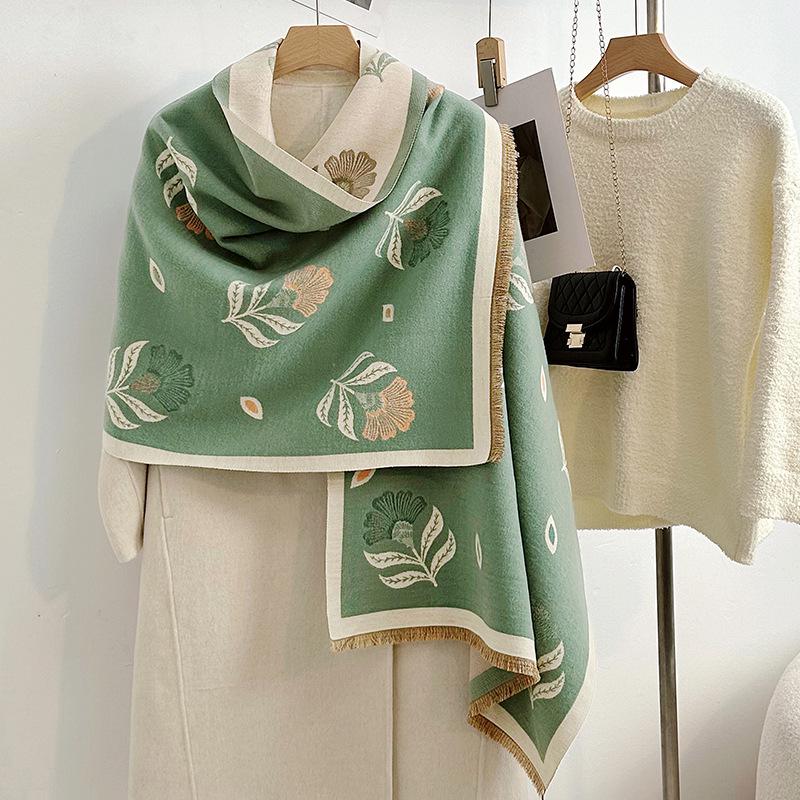 Women's Korean Style Cashew-Patterned Winter Scarf Shawl