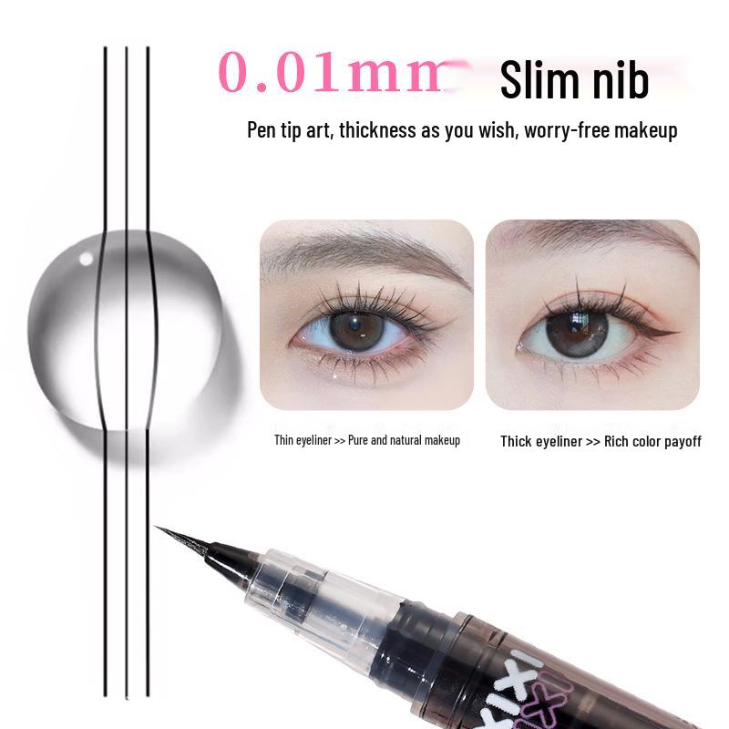 Xixi Flower Rim Light Auto-Retractable Black Eyeliner - Smooth, Easy to Use, Natural Look, Perfect for Students.