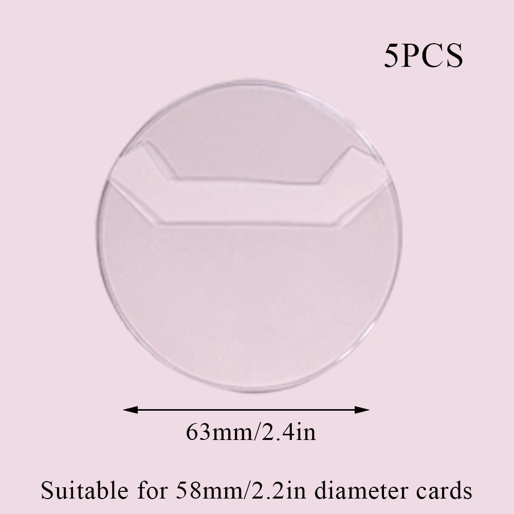 Transparent Badge Display Sleeve Round Card Storage Case Anime Badges Decoration Protective Sleeve PVC Badge Protector Case
