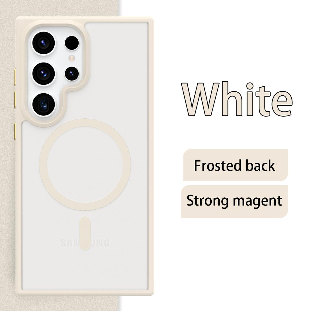 Matte Simple Solid Color Suitable Magnetic Phone Case For Samsung Galaxy S21 S22 S23 S24 Ultra Plus Wireless Charge Phone Covers