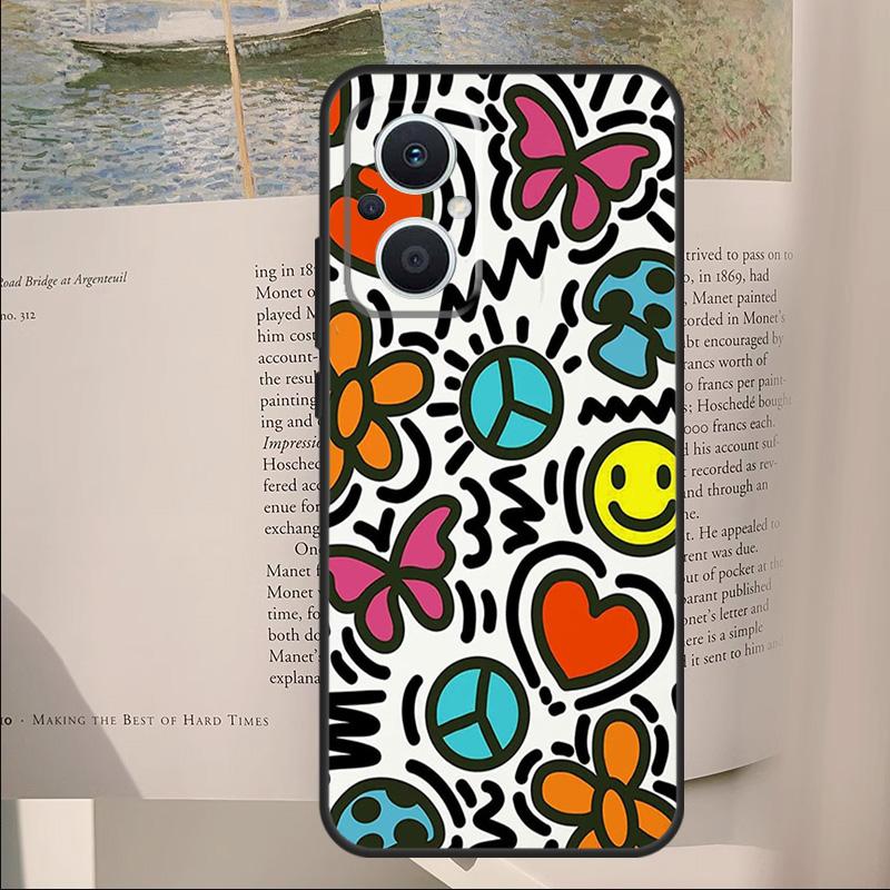 

Hippie Daisy Tie-dye Flower Peace Cover For OPPO Reno 8 7 Lite 11F 12F 13F 14F 10 12 13 14 Pro OPPO Find X8 X5 X6 X9 Pro Case OPPO Reno10 5G
