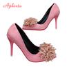 Fashion Aphixta 10cm Stiletto Heels Pumps Hot Sale Flowers Super Hight Sex Change Women Flock Casual Shoes Large Size 49 50