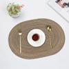 2pcs Washable Boho Oval Braided Placemat Hand-woven Heat Insulation Pad  Dining Table