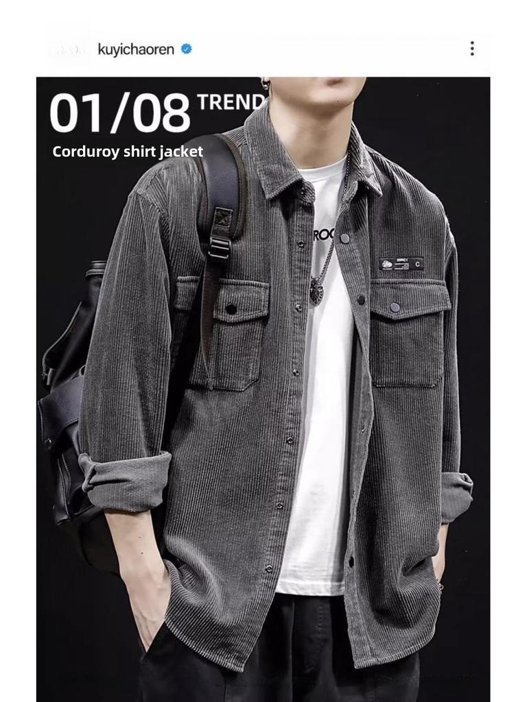 2024 Trendy Men's Casual Loose Lapel Workwear Jacket
