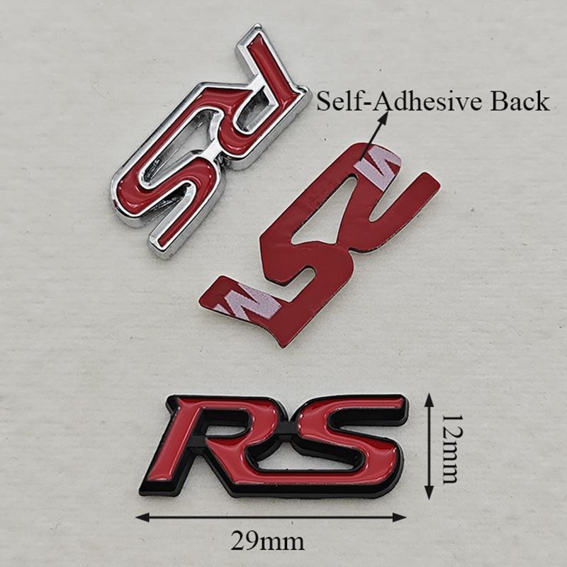 3D Metal Car Steering Wheel Emblem RS Logo Sticker Badge Decals For Honda Civic Accord HRV CRV Jazz City Pilot Fit Accessories