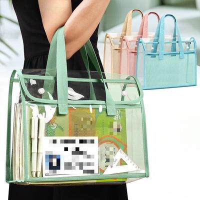 Thickened Tote Bag Document Bag A4 Transparent Waterproof and Durable Student Exam Tutoring Test Paper Homework Book Storage Bag