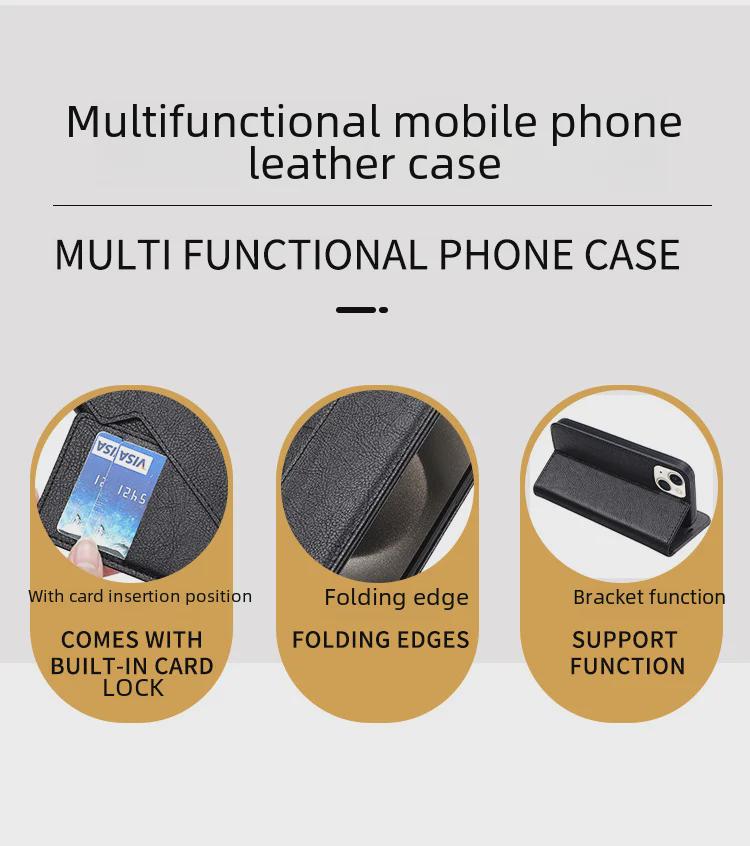 S25/S24 Samsung Multi-Function Wallet Case: Leather, Card Slots & A16 Flip Feature