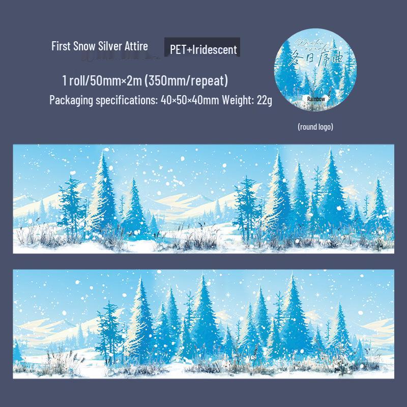 Winter Scenery Rainbow Light Tape: 6 Stylish Designs - Winter Overture Sticker Series