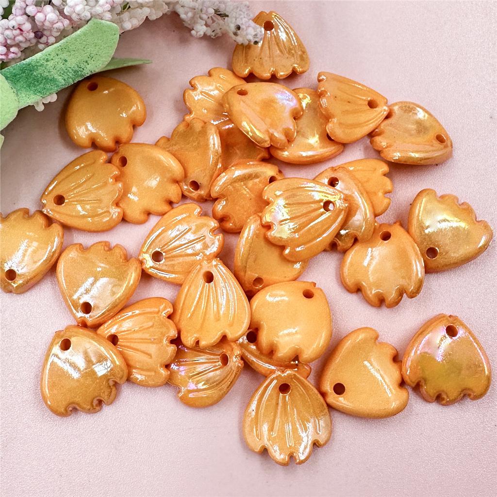 15.2*15.7mm for Earrings Hair Jewelry Necklaces Jewelry Marking Acrylic 50pcs/set Petal Beads DIY Handmade Materials Accessories