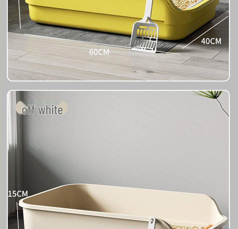 Anti-Splash Jumbo Cat Litter Box: Semi-Closed Super Large Cat Toilet