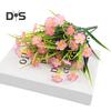 2 Pcs Artificial Flowers Bundle UV-Resistant Faux Plants Non-fading Fake Flowers for Home Vase Basket Window Box Outdoor Decoration
