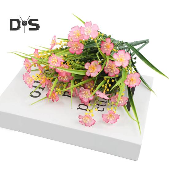 2 Pcs Artificial Flowers Bundle UV-Resistant Faux Plants Non-fading Fake Flowers for Home Vase Basket Window Box Outdoor Decoration