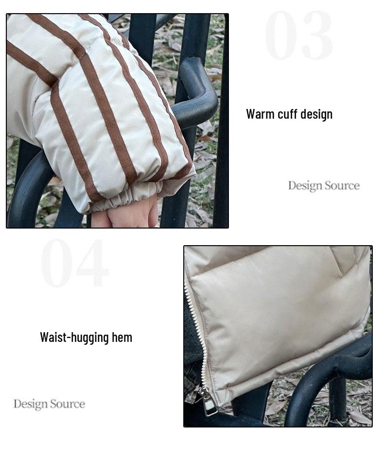 Mädchen Trendige Winter 2025 Daunenjacke - Kurzer, verdickter Baumwollmantel für Kinder