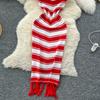 Sommer Frauen Ärmelloses Gestreiftes Gestricktes Quaste Schlank Bodycon Etuikleid Pullover Kleider