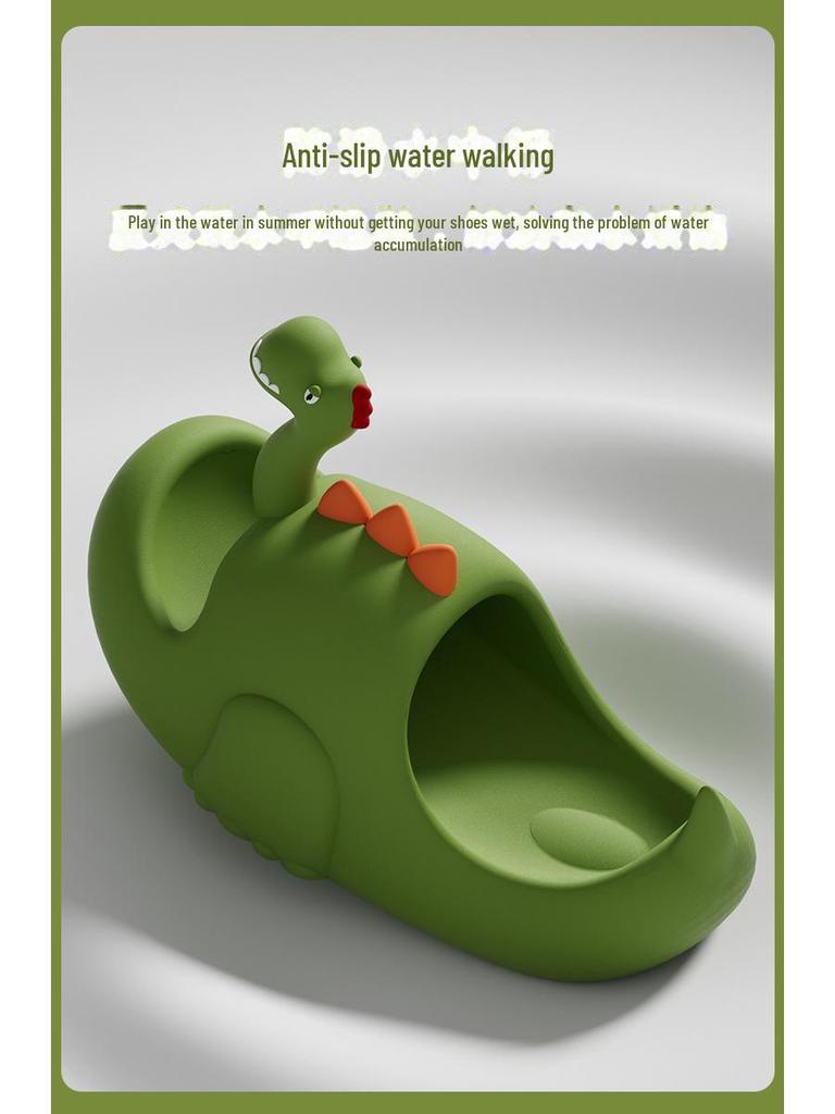 Damskie letnie kapcie z motywem dinozaura - urocze sandały kąpielowe do użytku wewnątrz i na zewnątrz