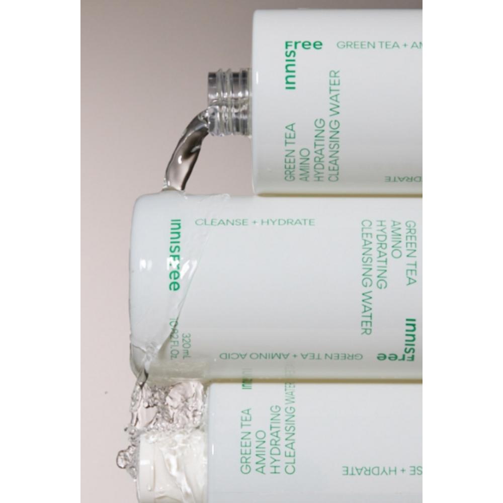 Innisfree New Green Tea Amino Moisture Cleansing Water, 3 Packs, 320ml