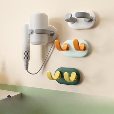 Adjustable Hair Dryer Stand, Household Electric Hanging Rack, Bathroom Wall-mounted Storage Rack Without Drilling, Hair Dryer