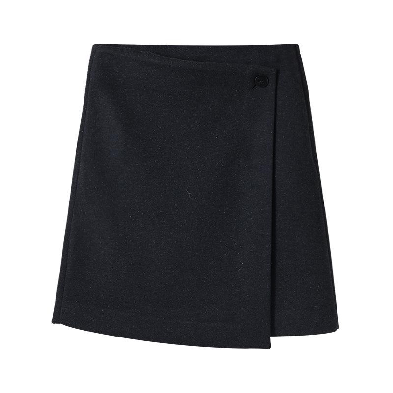 2025 Autumn/Winter Women's Luxury Deep Gray Irregular Slimming Hip-Wrap Short Skirt