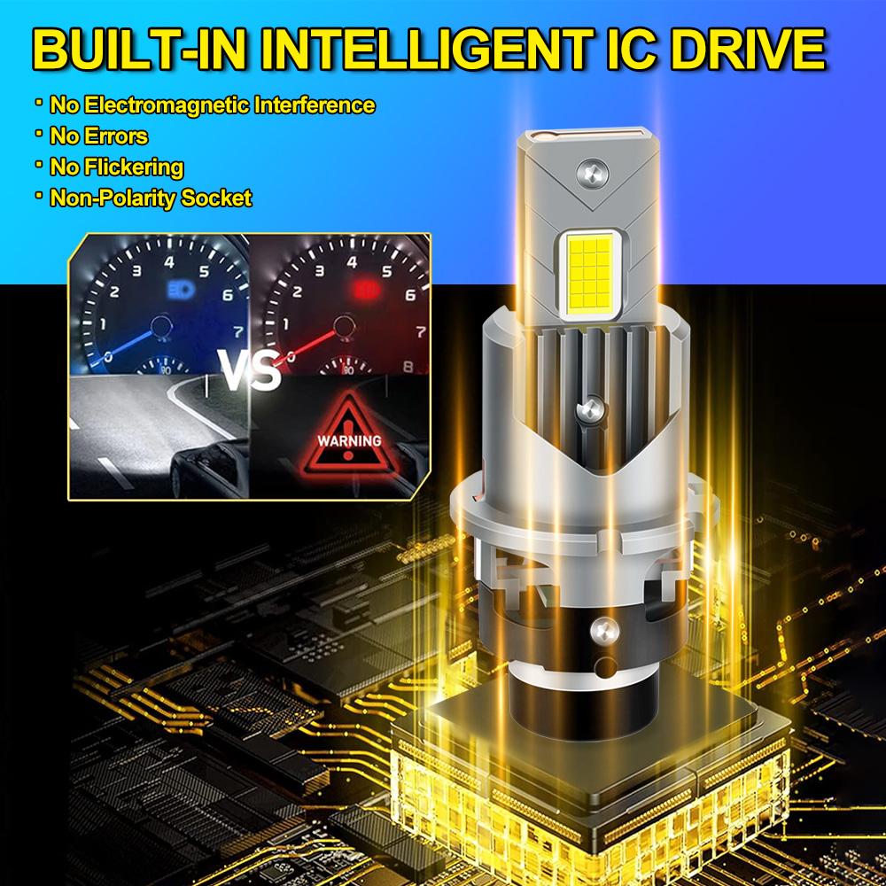 Canbus No Error New LED Headlight D2S/D2R Brightness 20000LM 200W High Power Lamp with Cooling Fan 3570 CSP Chip Auto Lights