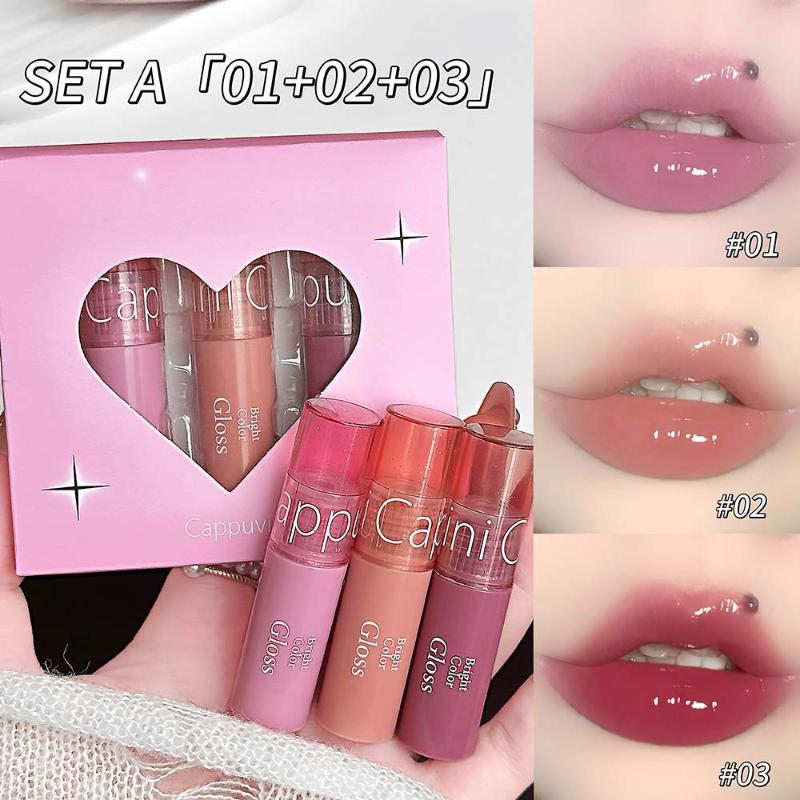 Cappuvini Juice Mirror Water Lip Gloss Moisturizing Hydrating Lip Tint Waterproof Liquid Lipstick Lipgloss Makeup Cosmetics A