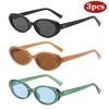 3pcs Fashion Small Oval Sunglasses Women Classic Brand Vintage Men Sun Glasses UV400 Female Shades Lady Goggle UV400