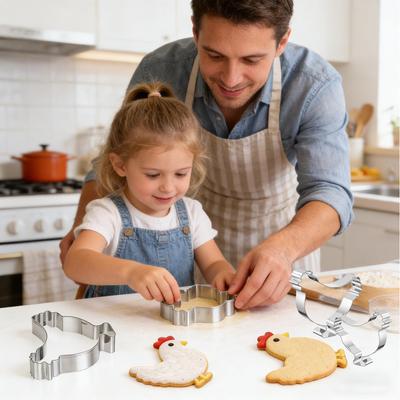 Cute Cookie Cutter 4 Pieces Baking Mold Tool Chick Baking Cutter Molds For Kitchen Pastry Fondant Cutting Holiday Spring