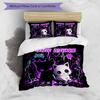3pcs Custom Name Neon Cat Dreamscape Bedding Set Printed Bedding Set Duvet Cover Closure Includes 1 Duvet Cover & 2 Pillowcases Bedroom Decor