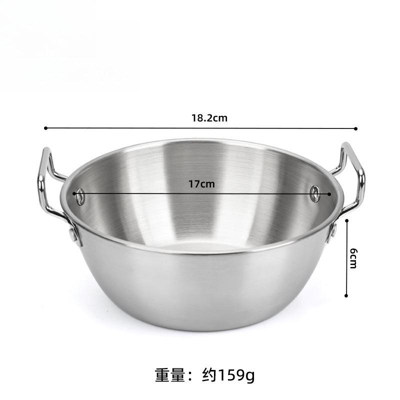 Korean Style Lamian Noodles Pan With Handle Stainless Steel Household Kitchen Pan Snack Kimchi Food Sauce Seasoning Dishes