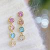 Fantasy Colorful Palette Pink Diamond Opal Splicing Long Earrings Gentle Versatile Girls Heart Ears Teachers' Day Gifts