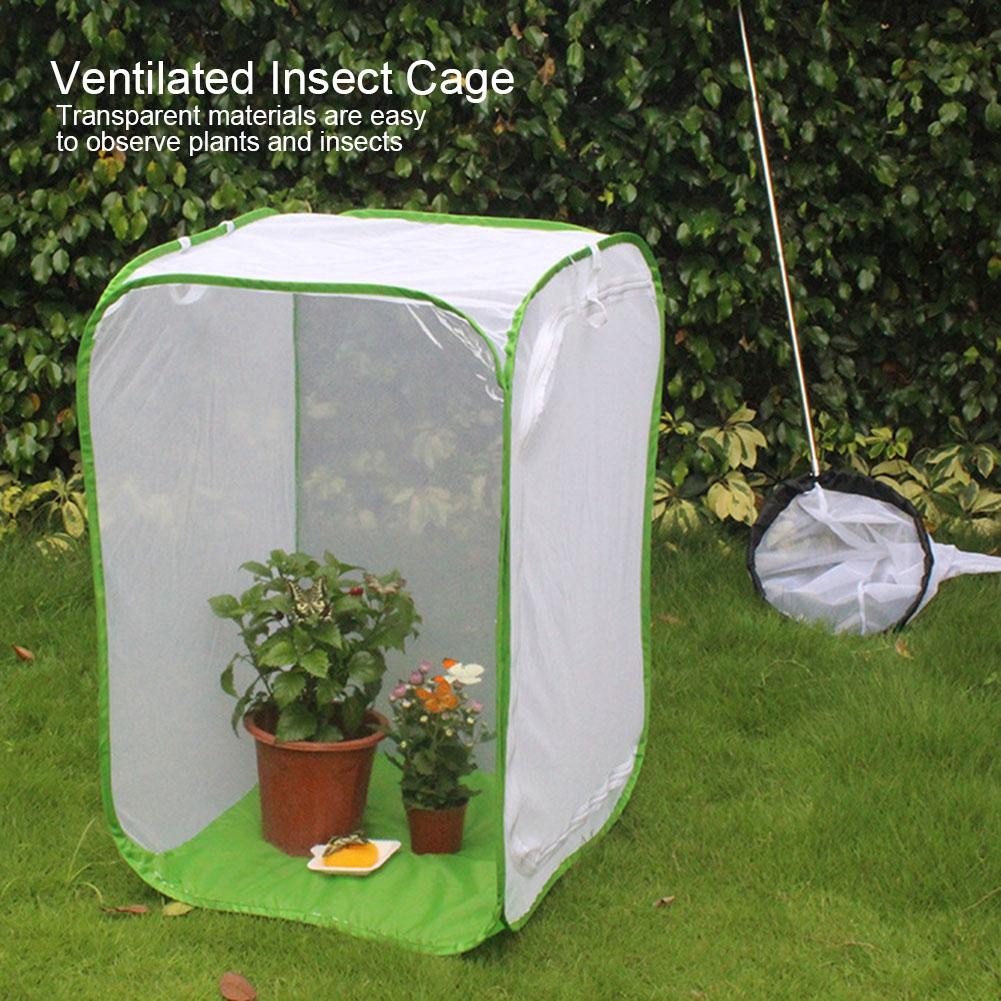 Folding Collapsible Ventilated Insect Cage Light Transmission Mesh Cage Zipper Plant House