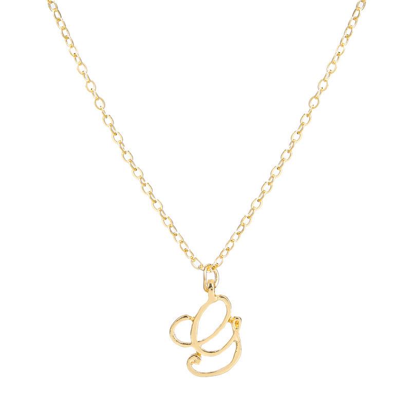 Elegant 26-Letter Uppercase Pendant Necklace: Simple and Fashionable European-American Clavicle Chain with Niche Design