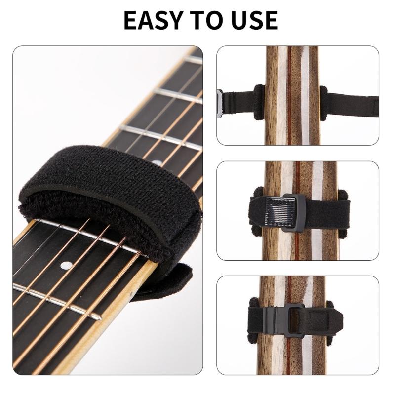Electric Guitar Muting Strap Adjustable Length Strap Guitar Mute Band Fiber Guitar Dampener Guitar String Mute Dampener