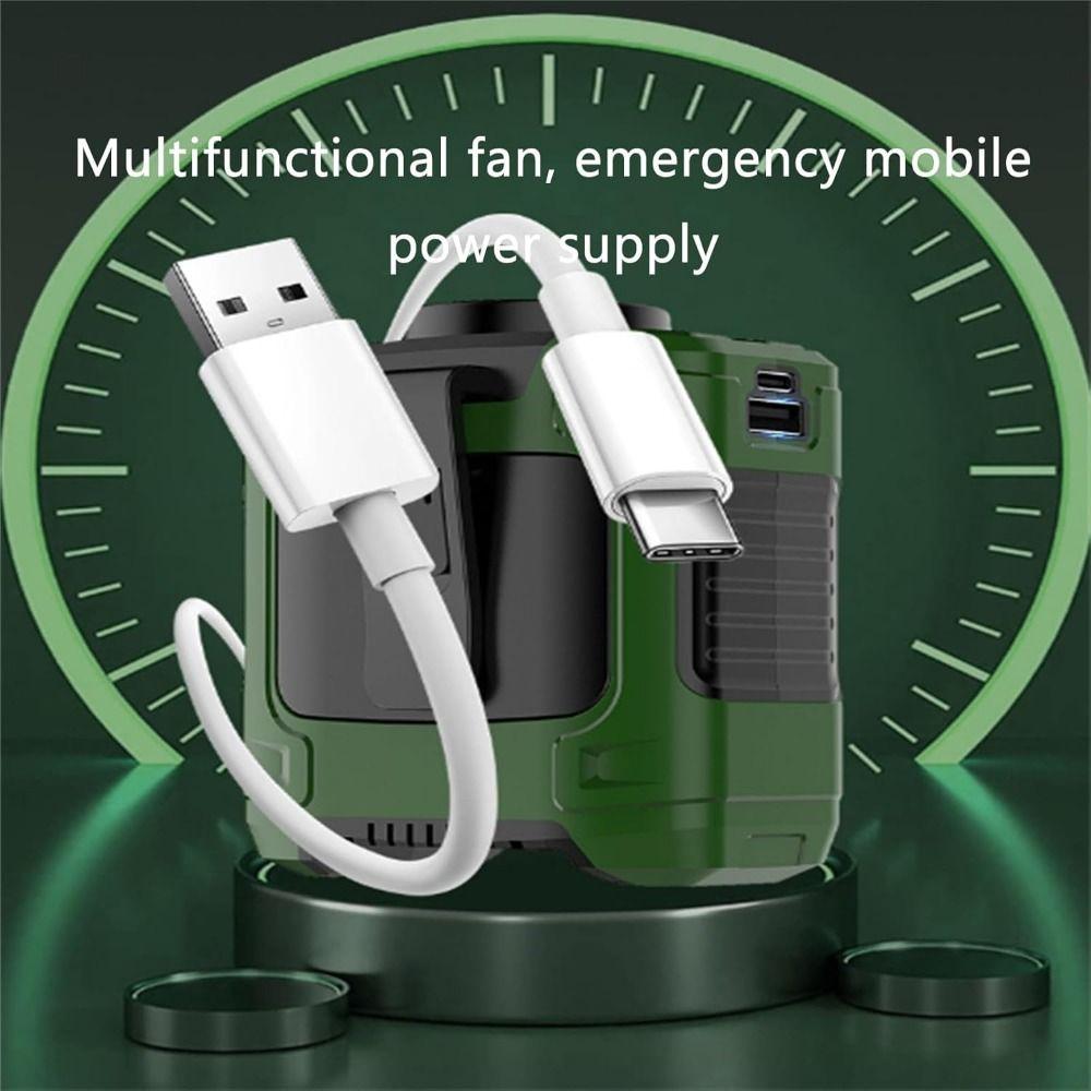 10000mah Belt Clip Fan 3 Speeds Outdoor Fan with Flashlight Safe Portable Waist Fan  Summer