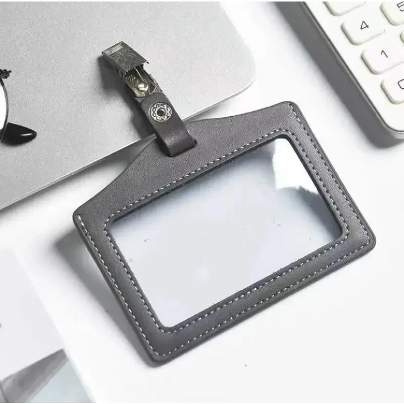 Leather Work Card  Cover Card Clip Cowhide Nameplate Cowhide Nameplate Elevator  Access Control School  Doctor Bus Card