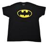Batman Mens Classic Yellow Bat Signal Logo Black Shirt New XL
