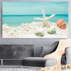 Starfish Seashells Beach Canvas Painting Shell Sea Wall Art Seascape Wall Pictures Poster for Living Room Bedroom Office Decor