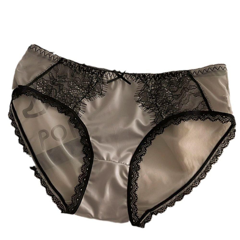 Briefs Bow Lace Panties Middle Waist Lace Briefs Temptation Sexy Panties Girl