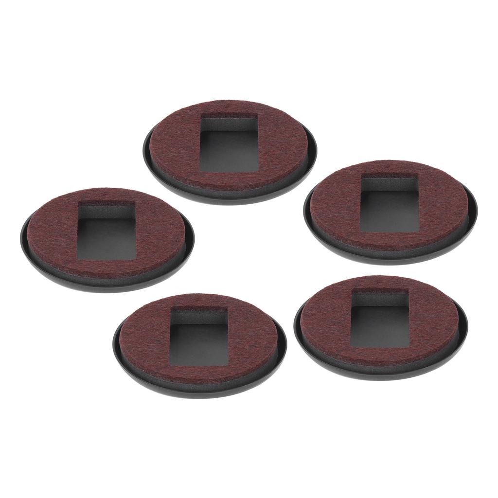 5Pcs Felt Caster Cups Bottom Furniture Pads for Hardwood Floors Sliders Prevent Scratches Brown