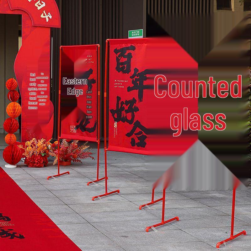 Outdoor Wedding Ceremony Arch & Welcome Sign Decor with Carpet & Column Arrangement