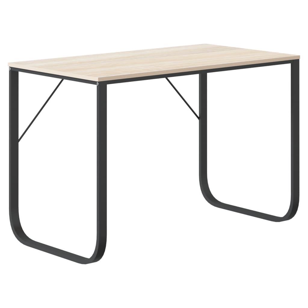 Computer Desk in Black and Oak Look 110 x 60 x 73 cm Engineered Wood