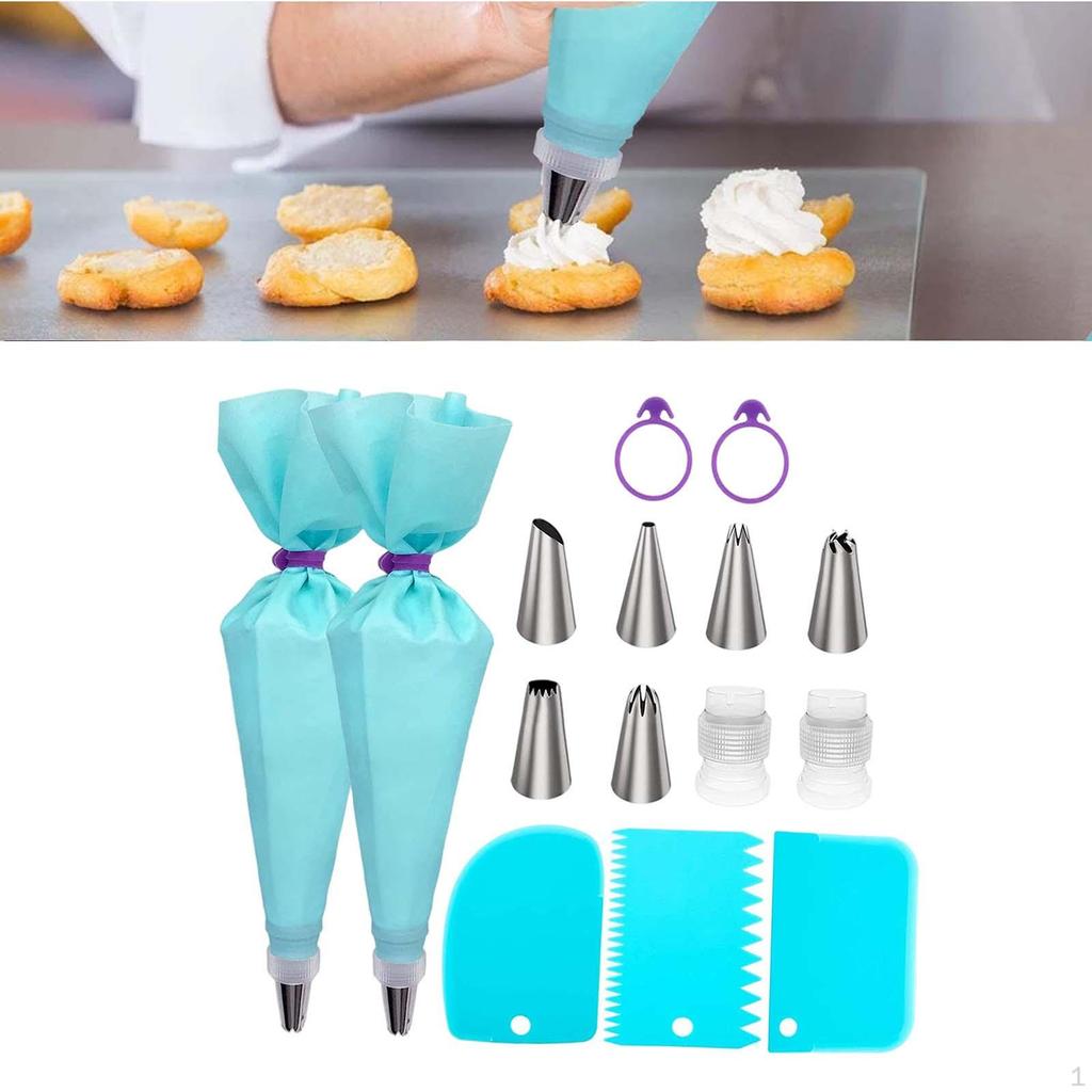 Pieces Piping And Tips Set,with Standard ConverterSmoother,2 Couplers ,Cake Decorating Tools