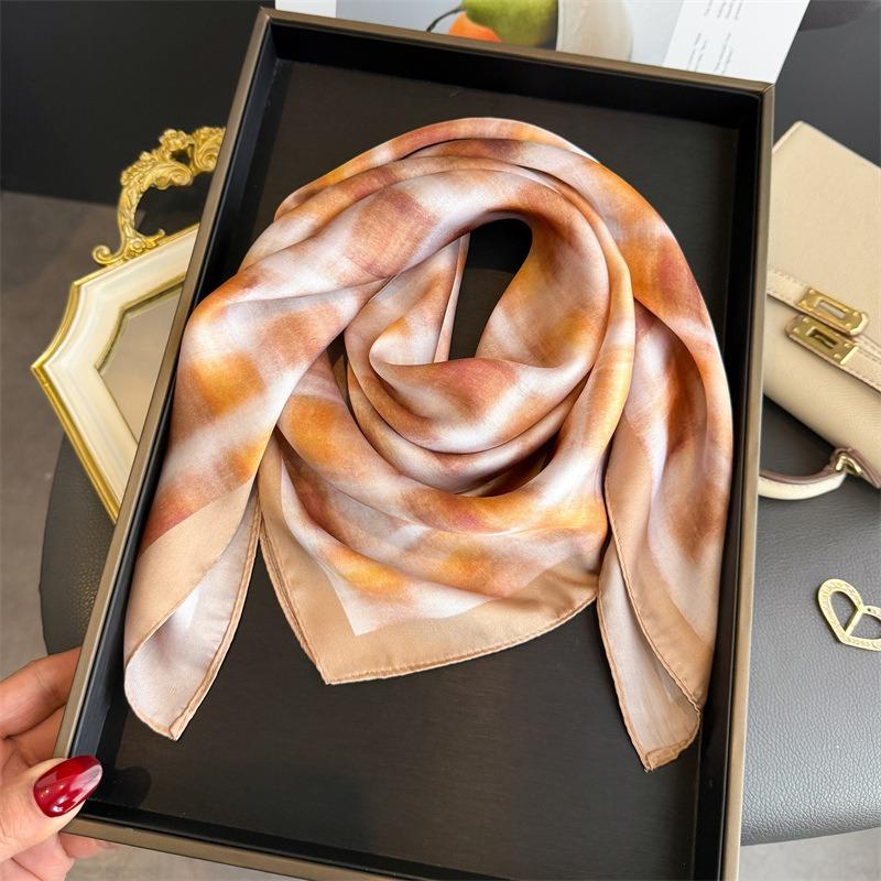 Vintage Printed Check Square Scarf For Women Fashion Accessory