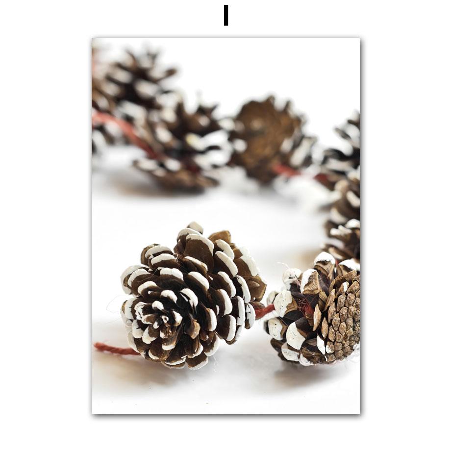 Wall Art Canvas Painting Christmas Deer Snow Pine Tree Train Winter Living Room Decoration Posters And Prints Home Wall Pictures