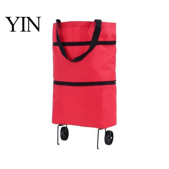 Sac de Courses Extensible à Roulettes Pliable avec Roulettes, Léger Portable Grande Capacité Chariot à Provisions Chariot, Trolley Imperméable en Tissu Oxford pour Et