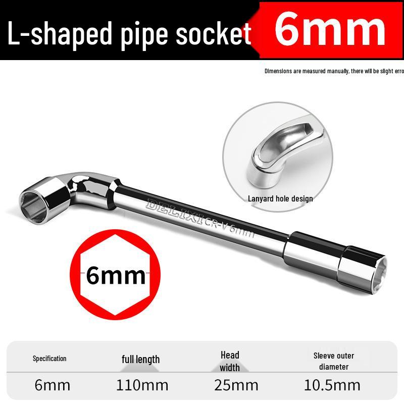 Delixi L-Type Curved Bar Socket Wrench for Auto Repair