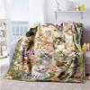 Cats Butterflies Personalized Text Blanket Multi-purpose Customizable Blanket Ultra-Soft Great for Chair Couch Bedding Seaside for All Occasions